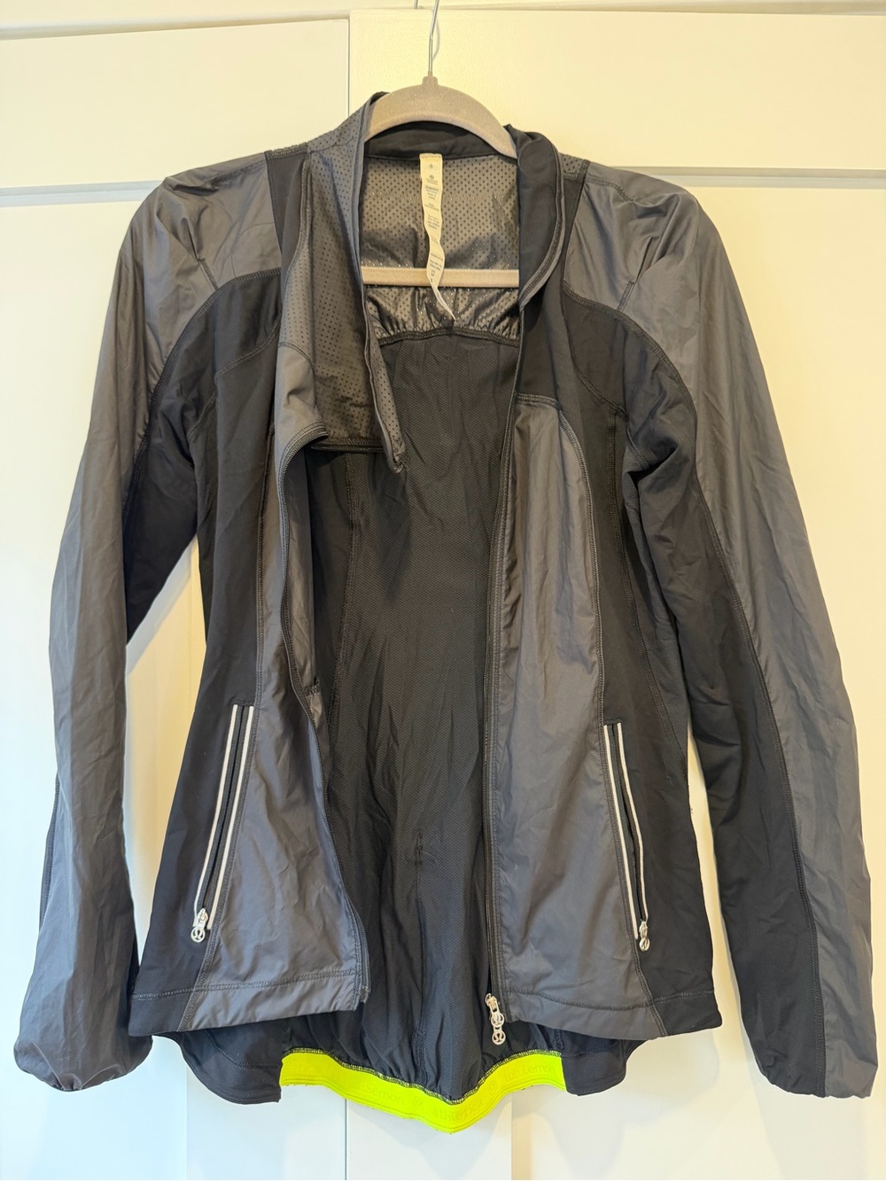 lululemon athletica Gray & Black Utility Jacket with Neon Trim